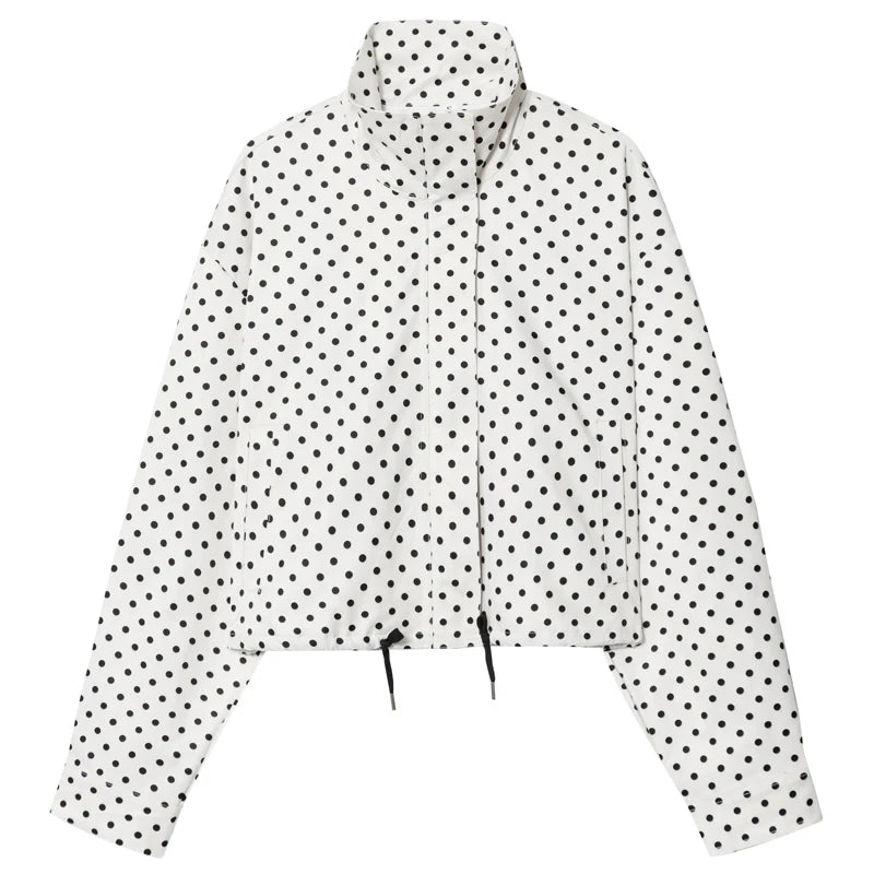 Odette Polka Dot Cropped Jacket in Ivory