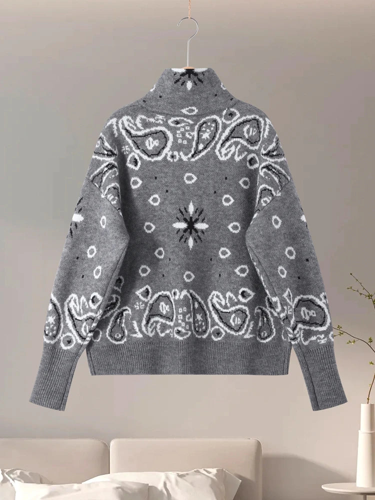 Paloma Paisley Jacquard Zip Cardigan