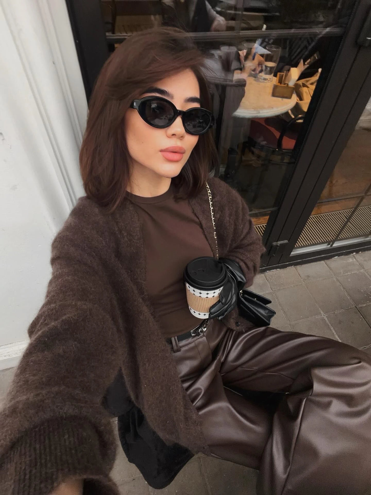 Rosalind Soft Knit Button Cardigan in Chocolate