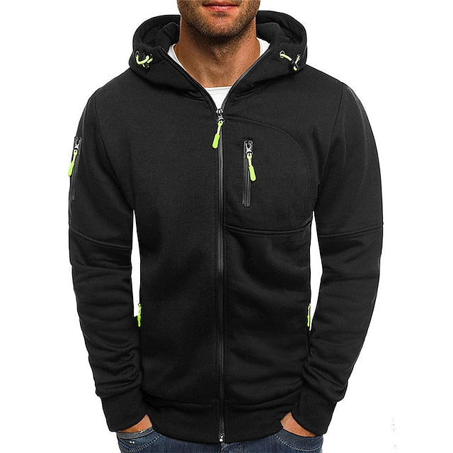 Rowan Cotton Zip-Up Hoodie in Black