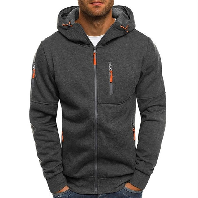 Rowan Cotton Zip-Up Hoodie in Dark Gray