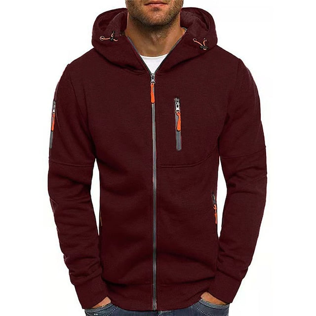Rowan Cotton Zip-Up Hoodie in Red