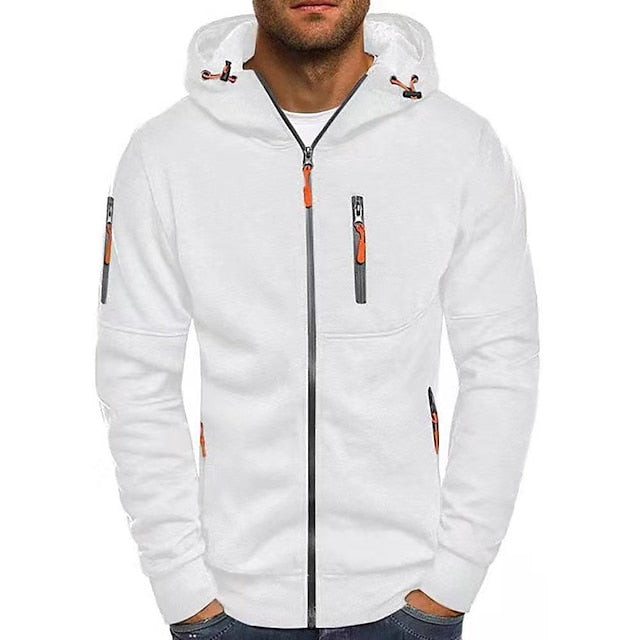 Rowan Cotton Zip-Up Hoodie in White
