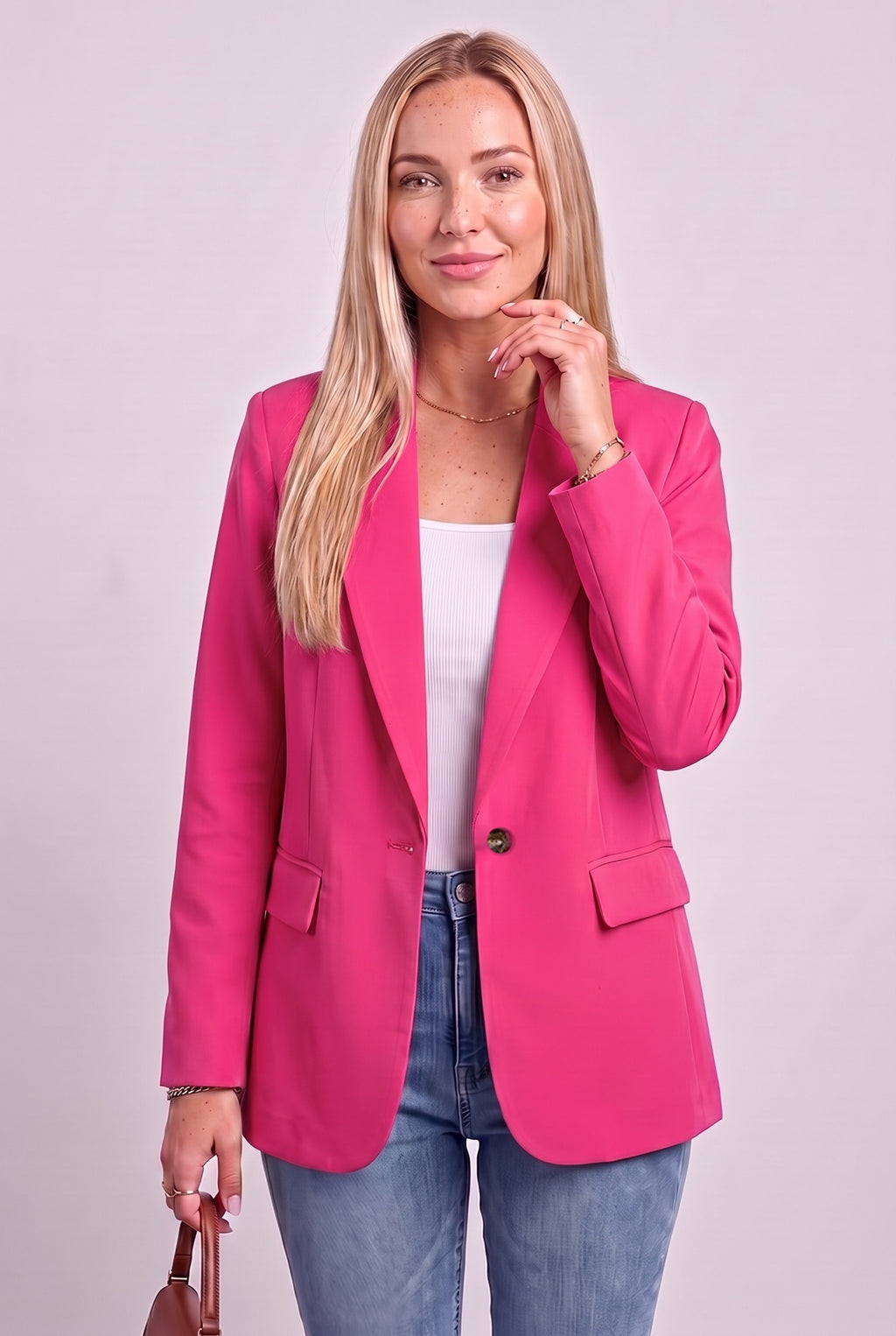 Sheryl Long Sleeve Blazer in Pink