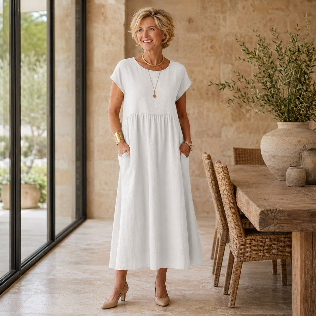 Freda | Women's Relaxed Pocket Midi Dress
