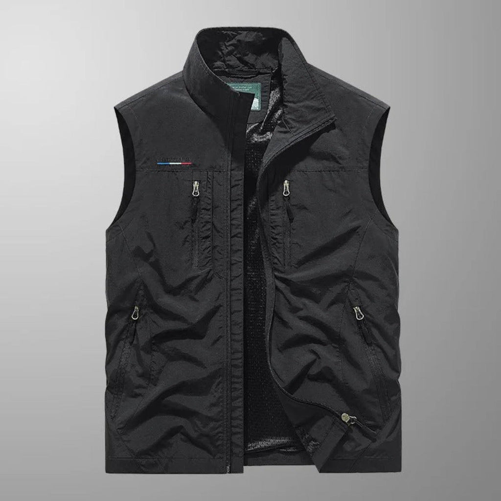Evan Multi-Pocket Utility Vest black – Mance Wear men's vest