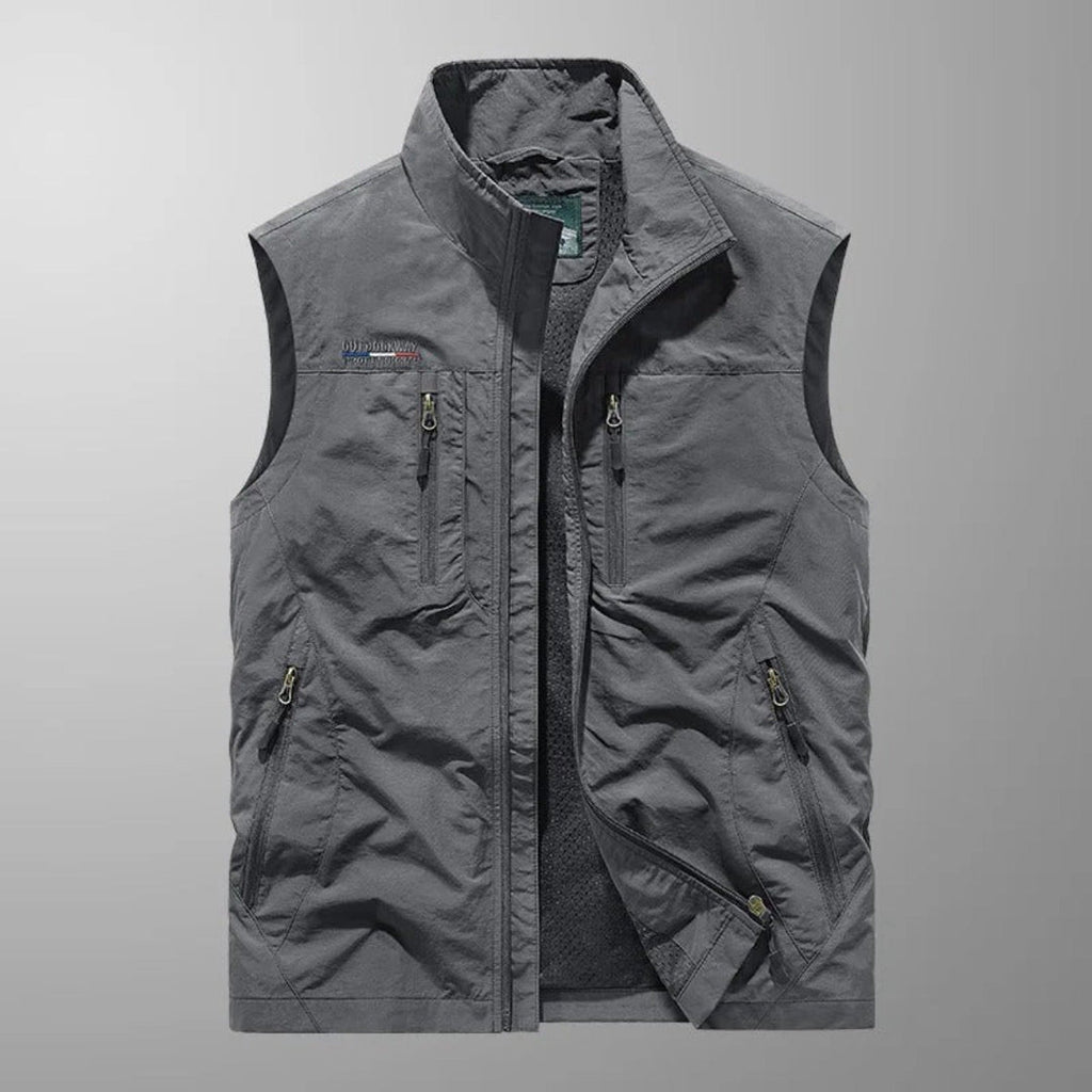 Evan Multi-Pocket Utility Vest grey – Mance Wear men's vest