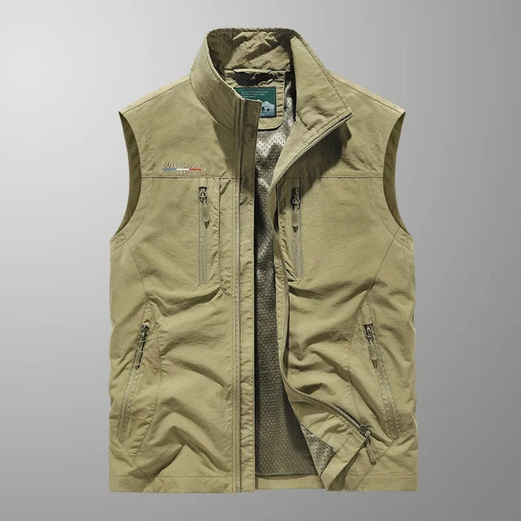 Evan Multi-Pocket Utility Vest khaki – Mance Wear men's vest