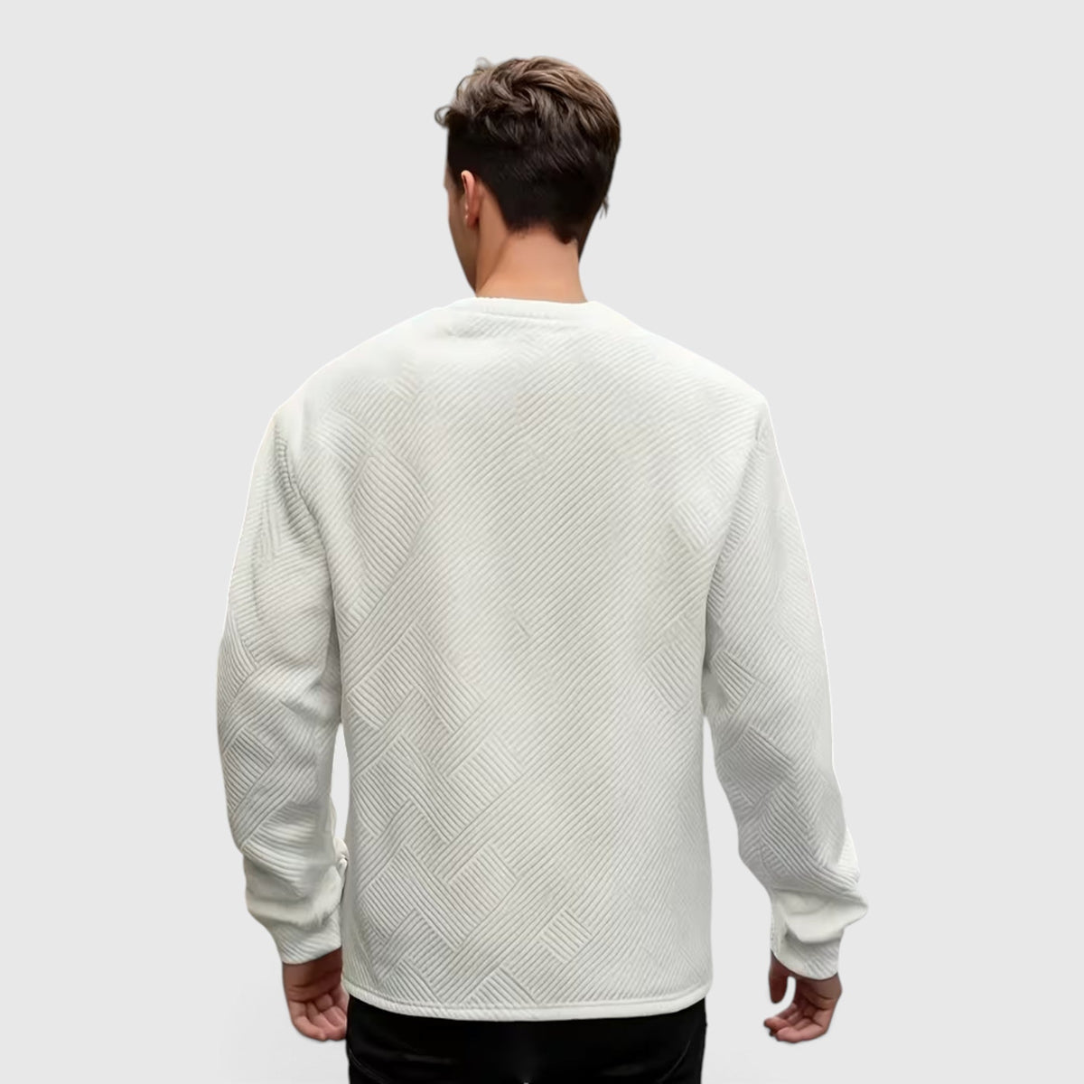 Nathan Jacquard Crew Sweatshirt product detail photo by Mance Wear