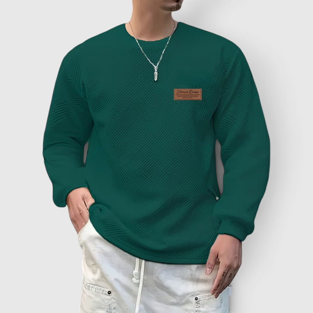 Nathan Jacquard Crew Sweatshirt product detail photo by Mance Wear
