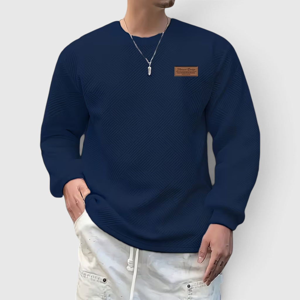 Nathan Jacquard Crew Sweatshirt product detail photo by Mance Wear