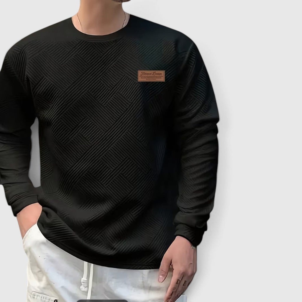 Nathan Jacquard Crew Sweatshirt product detail photo by Mance Wear