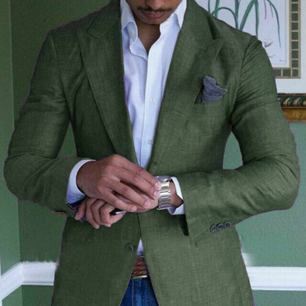Arthur Notch Lapel Plaid Blazer olive green – Mance Wear men's blazer