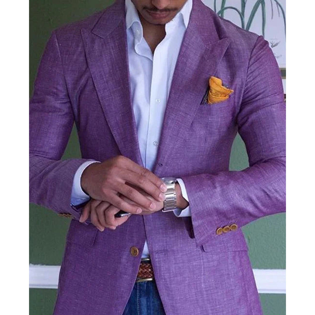 Arthur Notch Lapel Plaid Blazer purple – Mance Wear men's blazer