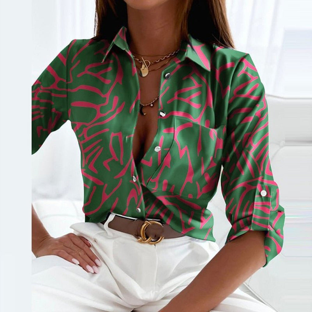 Holly | Classic Collared Printed Blouse