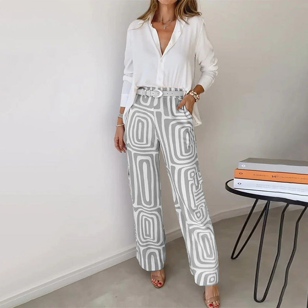 Estelle Elegant Two-Piece Set gray – Mance Wear women's set