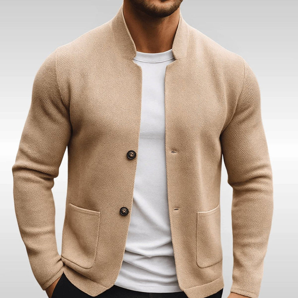 Owen Mandarin-Collar Quilted Blazer