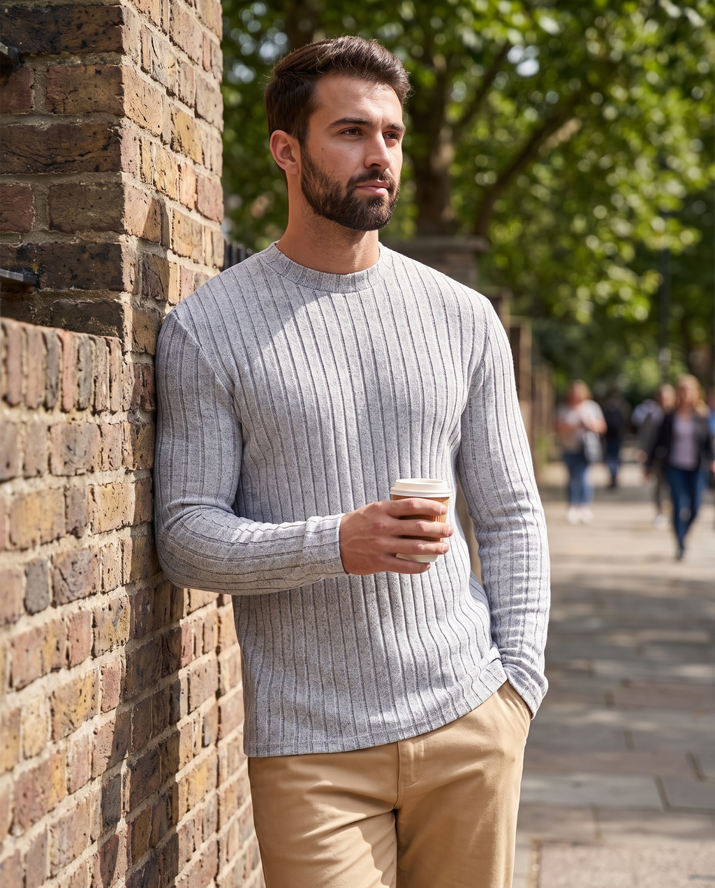 Peter Crewneck Knit Sweater, men's high stretch pullover by Mance Wear