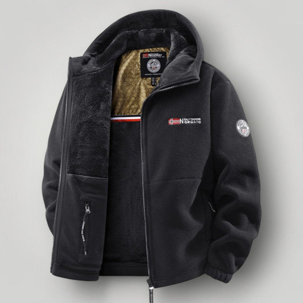 Ivan Hooded Zip Winter Jacket black – Mance Wear men's jacket