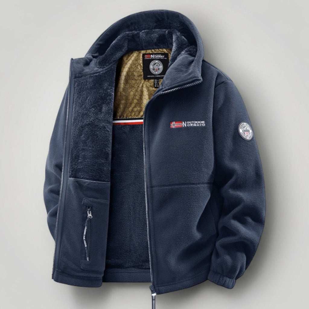 Ivan Hooded Zip Winter Jacket blue – Mance Wear men's jacket