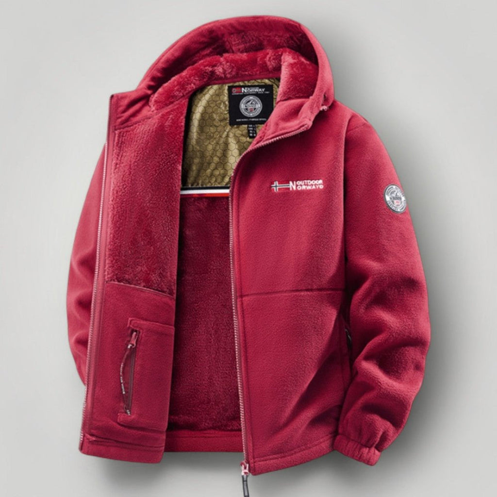 Ivan Hooded Zip Winter Jacket red – Mance Wear men's jacket