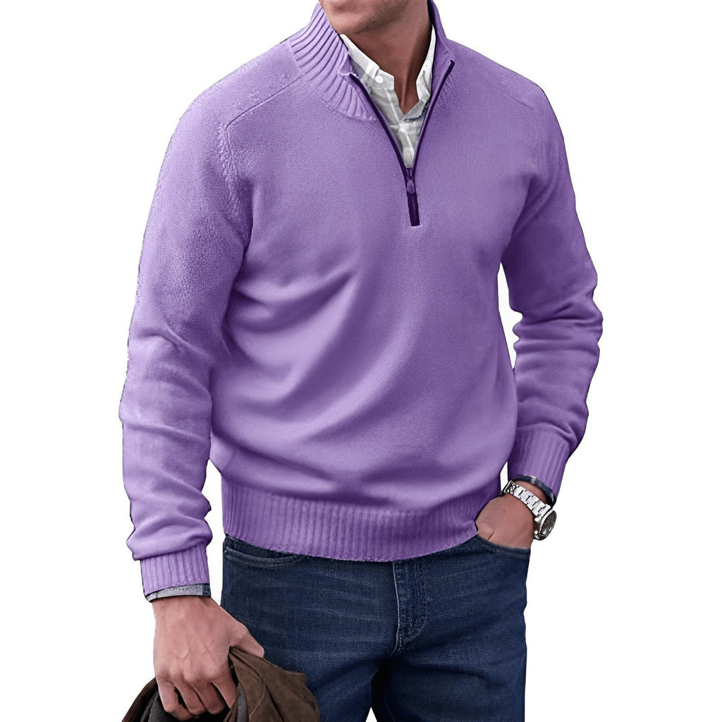 Martin Quarter-Zip Pullover Sweater purple – Mance Wear men's sweater