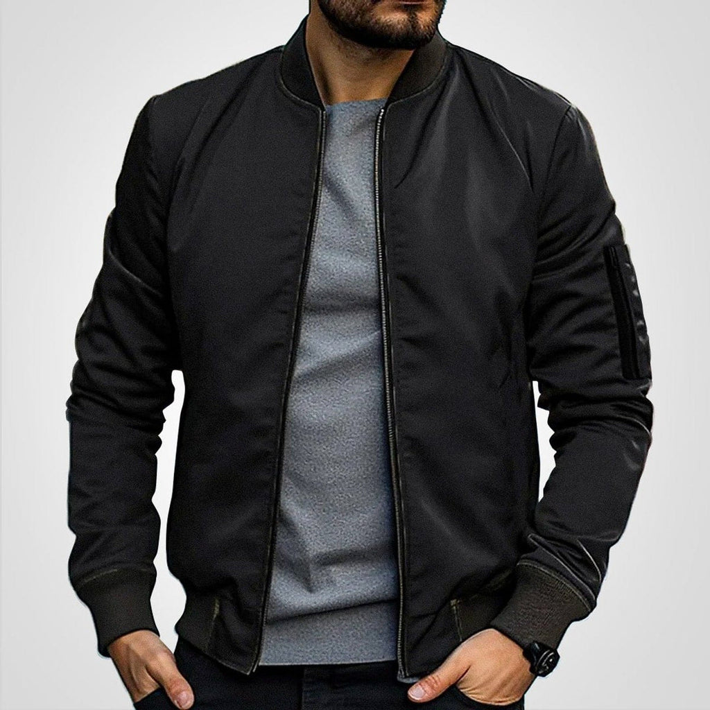 Toby Slim-Fit Bomber Jacket black – Mance Wear men's jacket