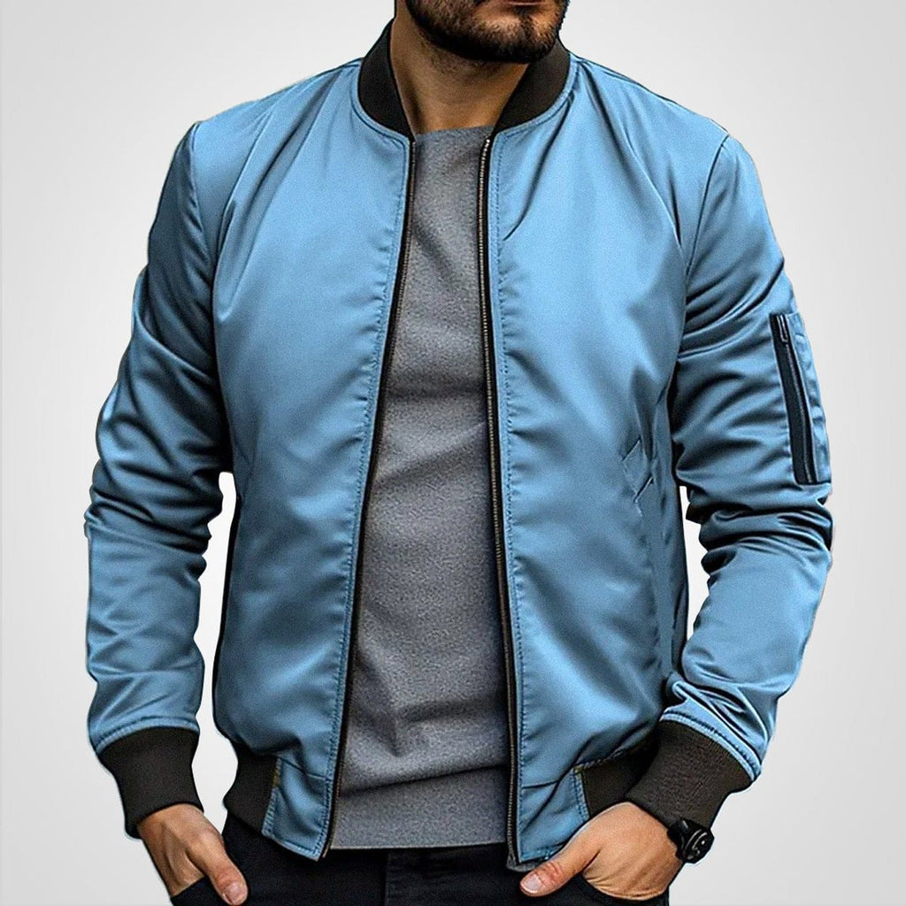 Toby Slim-Fit Bomber Jacket blue – Mance Wear men's jacket