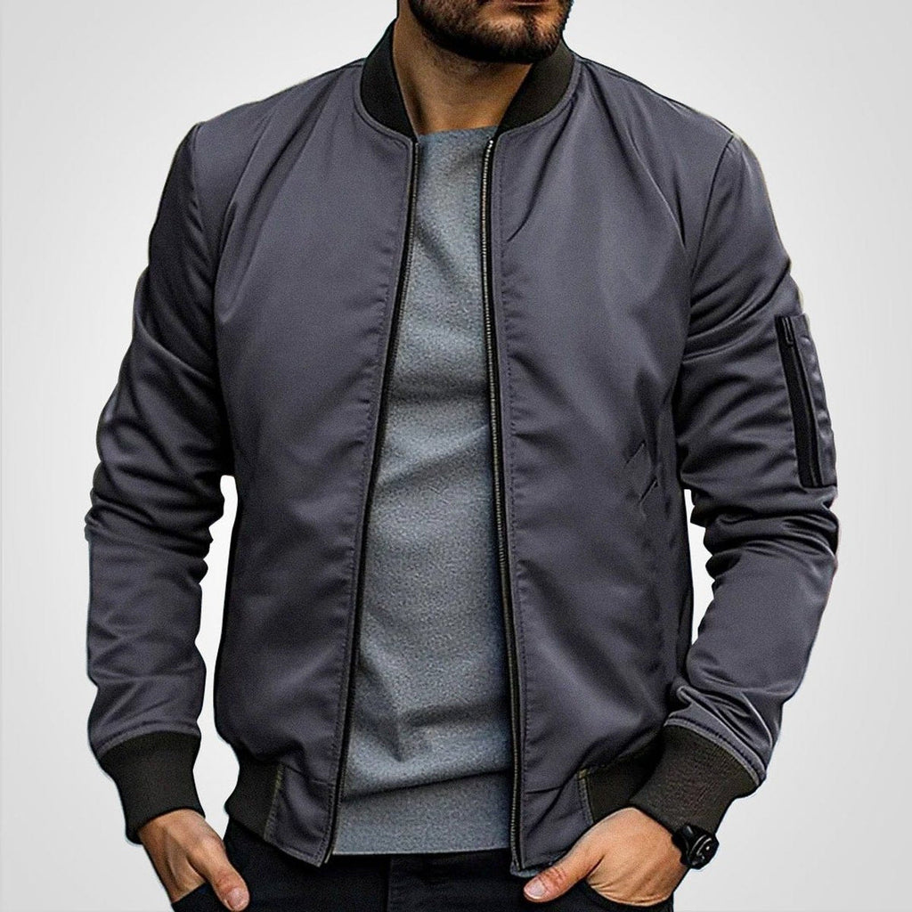 Toby Slim-Fit Bomber Jacket dark gray – Mance Wear men's jacket
