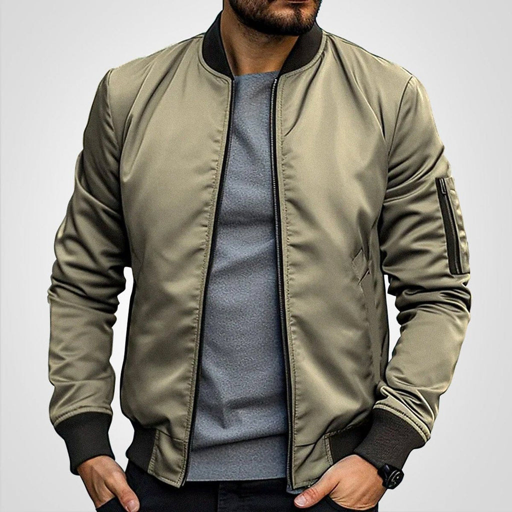 Toby Slim-Fit Bomber Jacket khaki – Mance Wear men's jacket