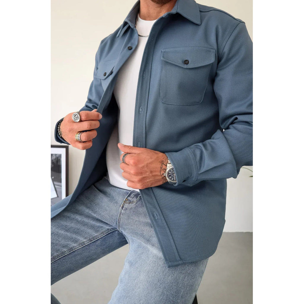 Oliver Button-Up Overshirt Jacket blue – Mance Wear men's overshirt