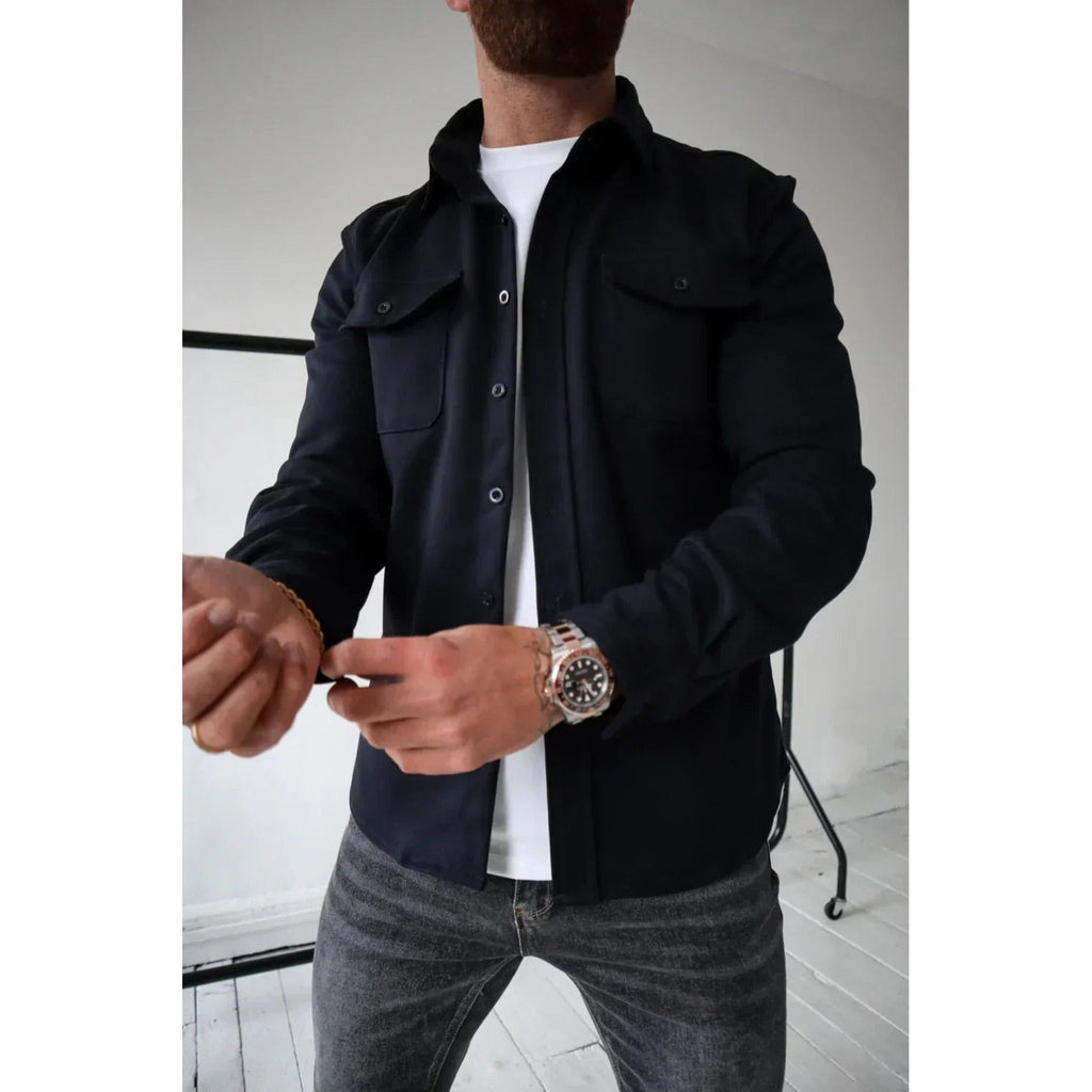 Oliver Button-Up Overshirt Jacket dark blue – Mance Wear men's overshirt