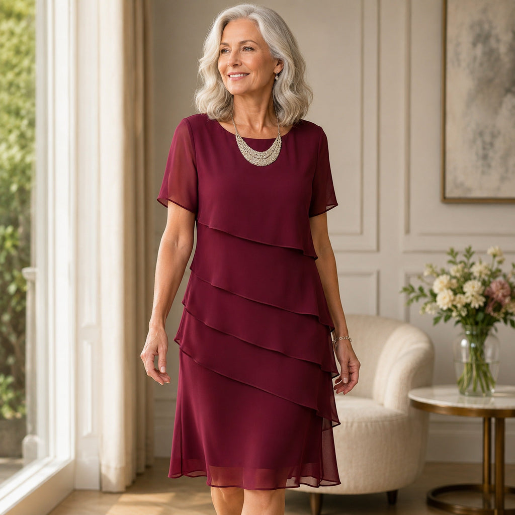 Georgie | Women's Tiered Ruffle Midi Dress