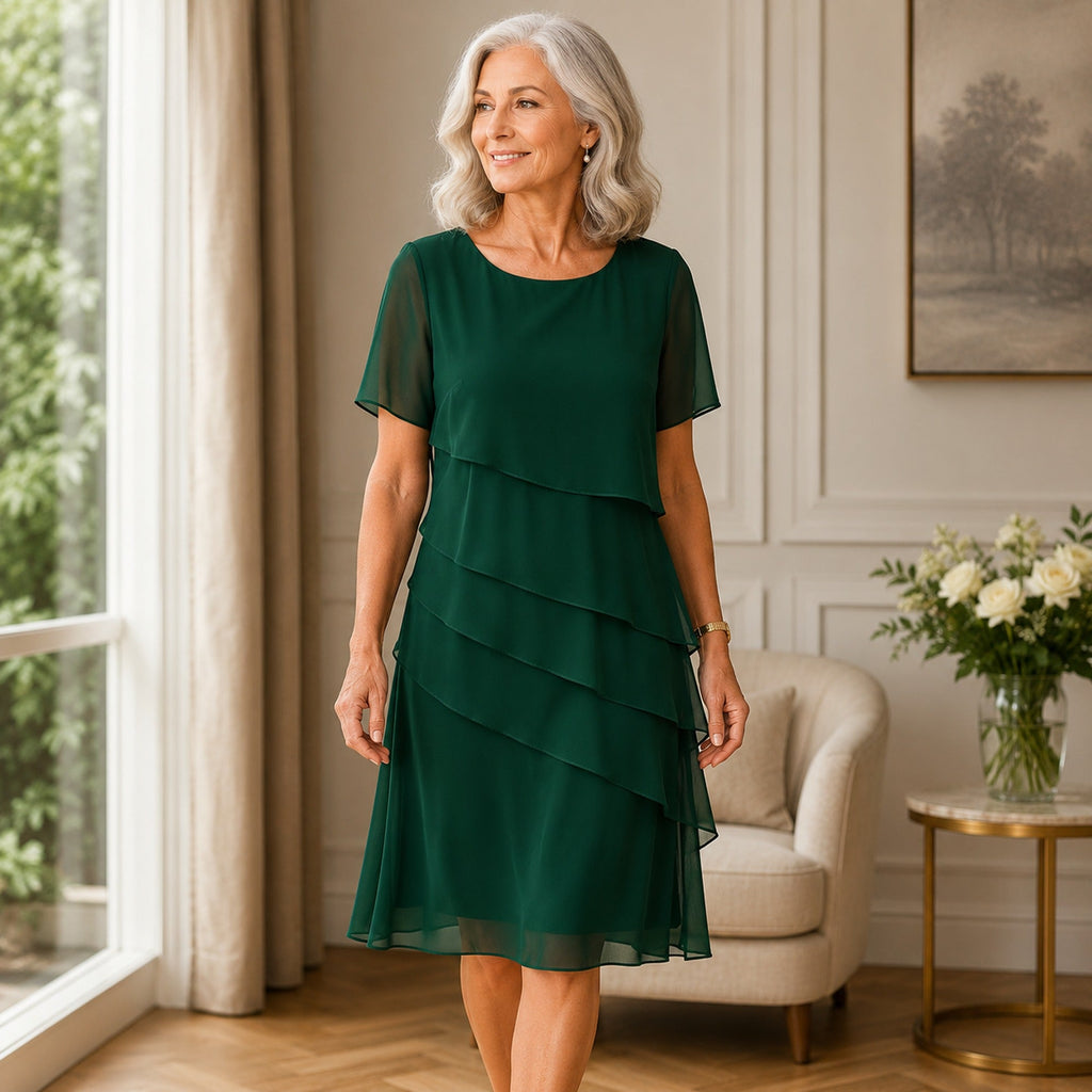 Georgie | Women's Tiered Ruffle Midi Dress