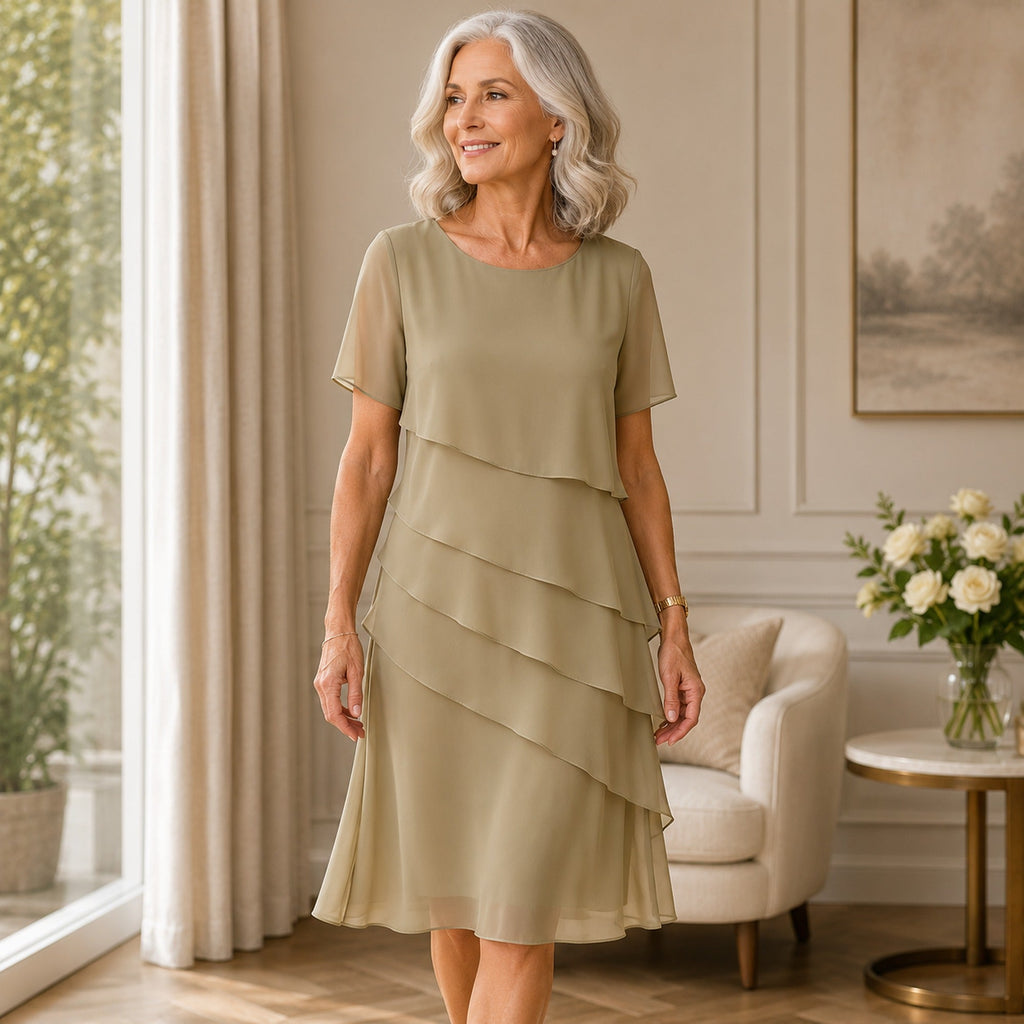 Georgie | Women's Tiered Ruffle Midi Dress