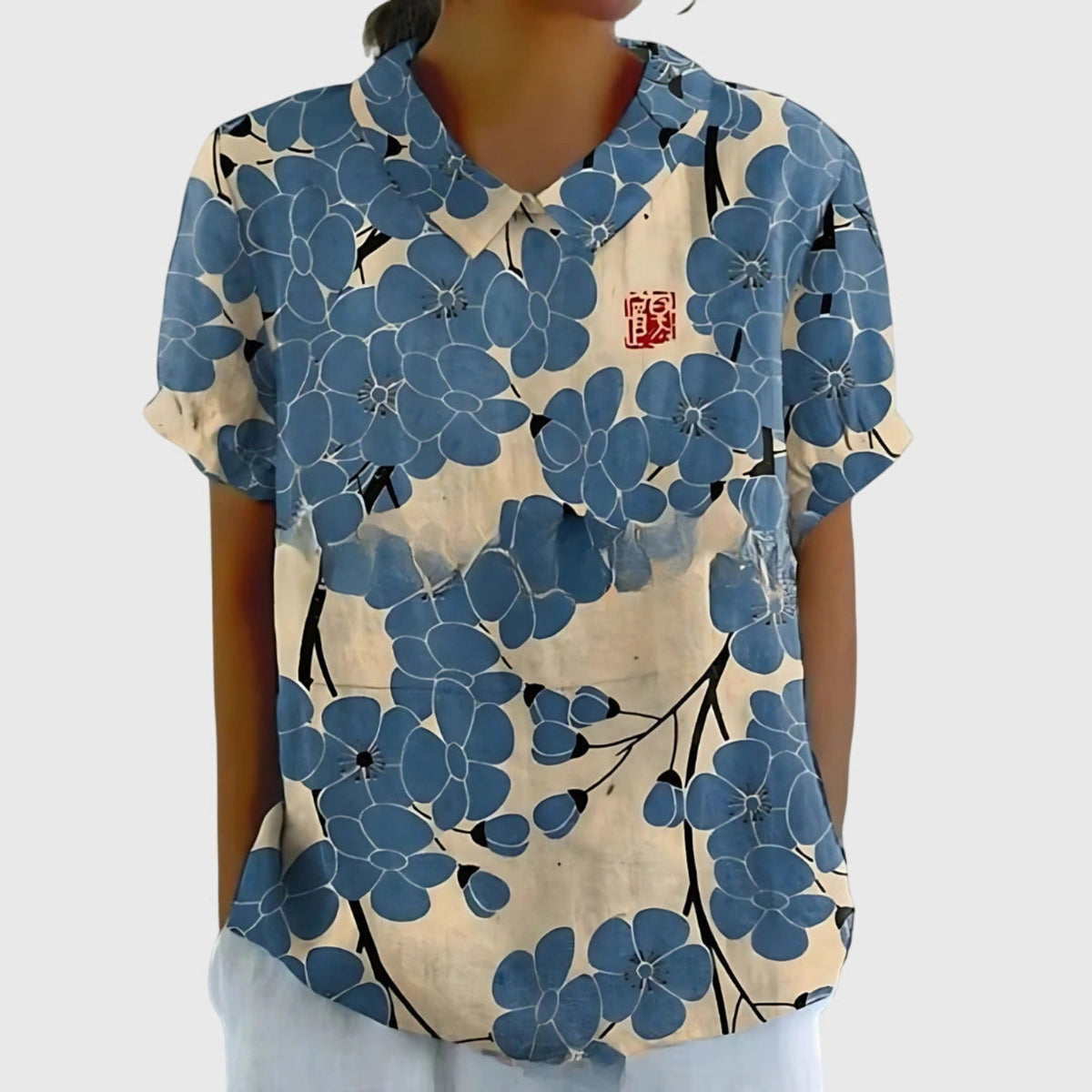 Henrietta Linen Floral Blouse