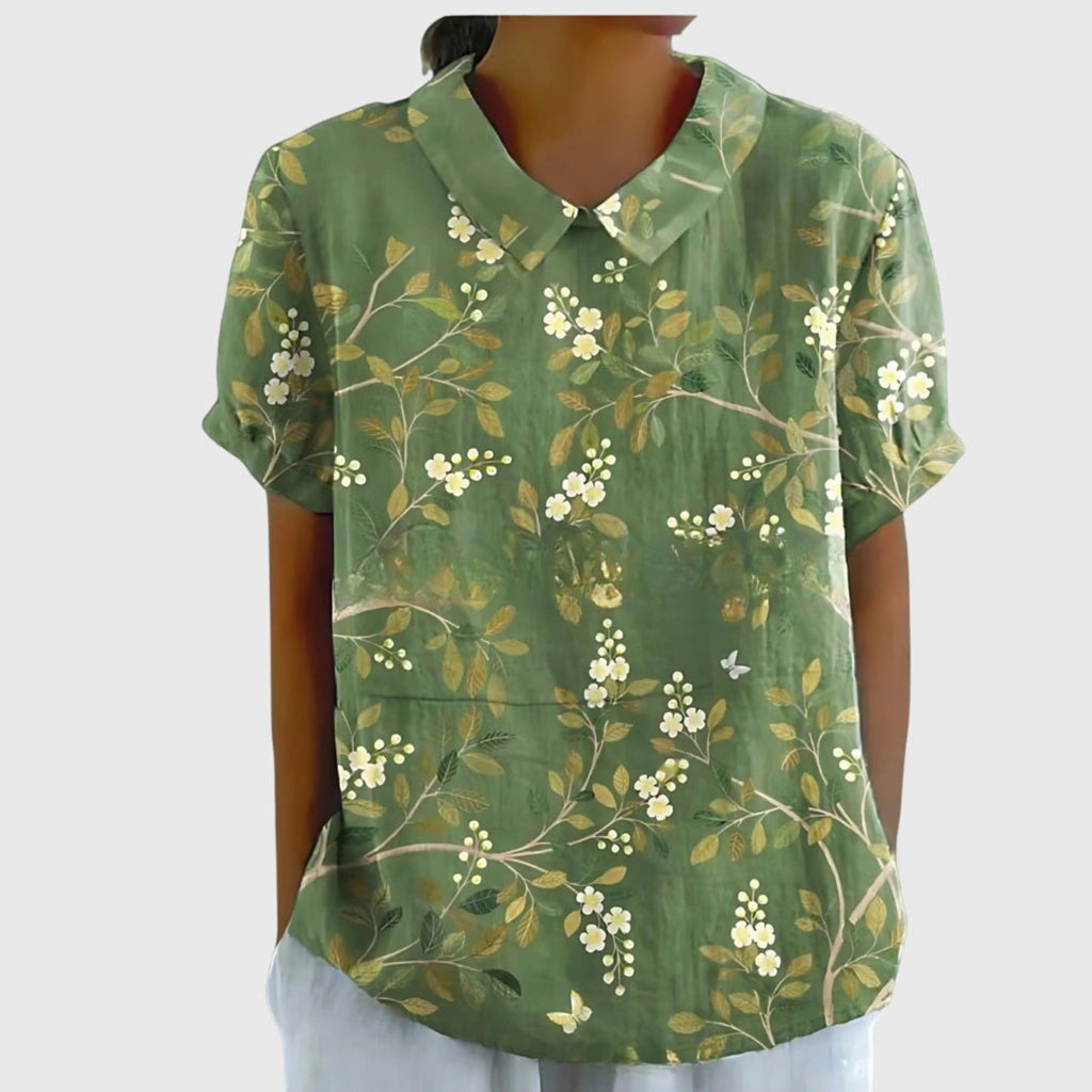 Henrietta Linen Floral Blouse