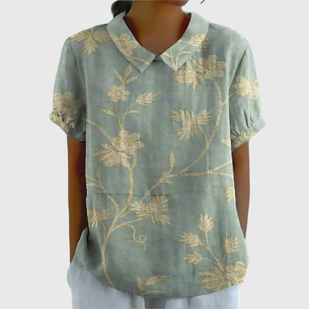Henrietta Linen Floral Blouse