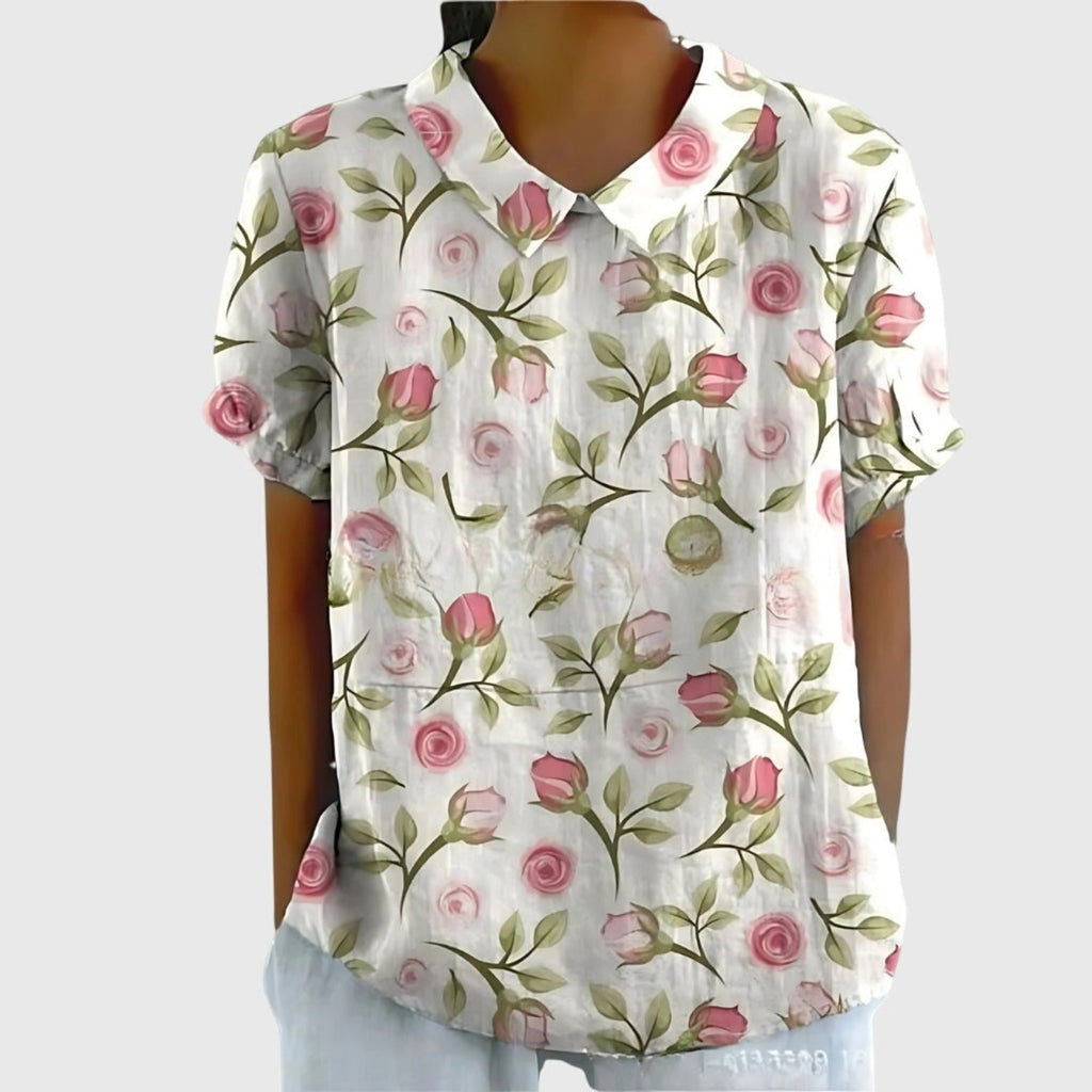 Henrietta Linen Floral Blouse