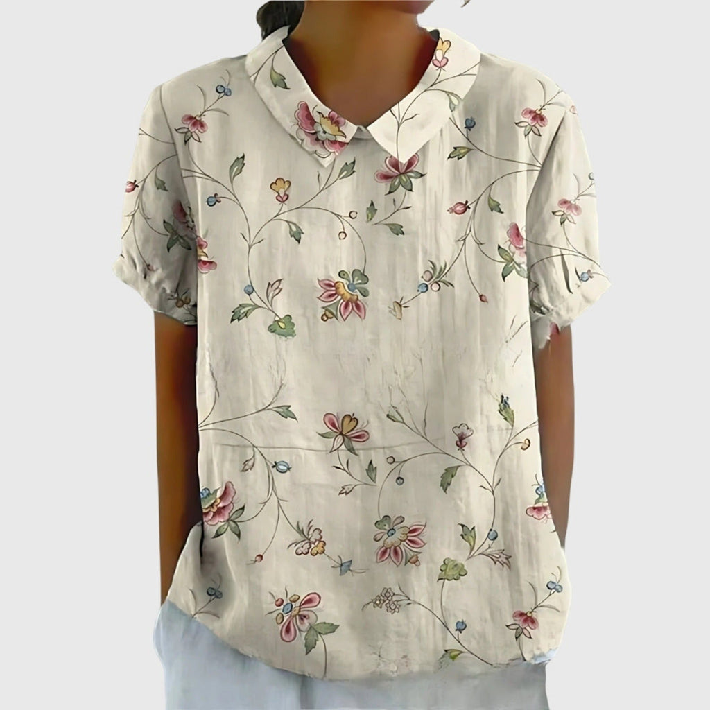 Henrietta Linen Floral Blouse