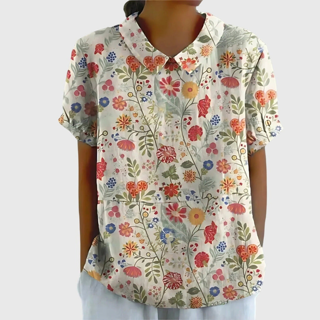 Henrietta Linen Floral Blouse