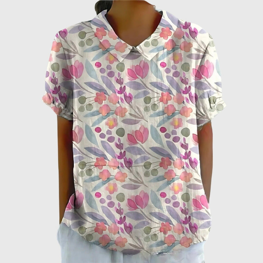 Henrietta Linen Floral Blouse