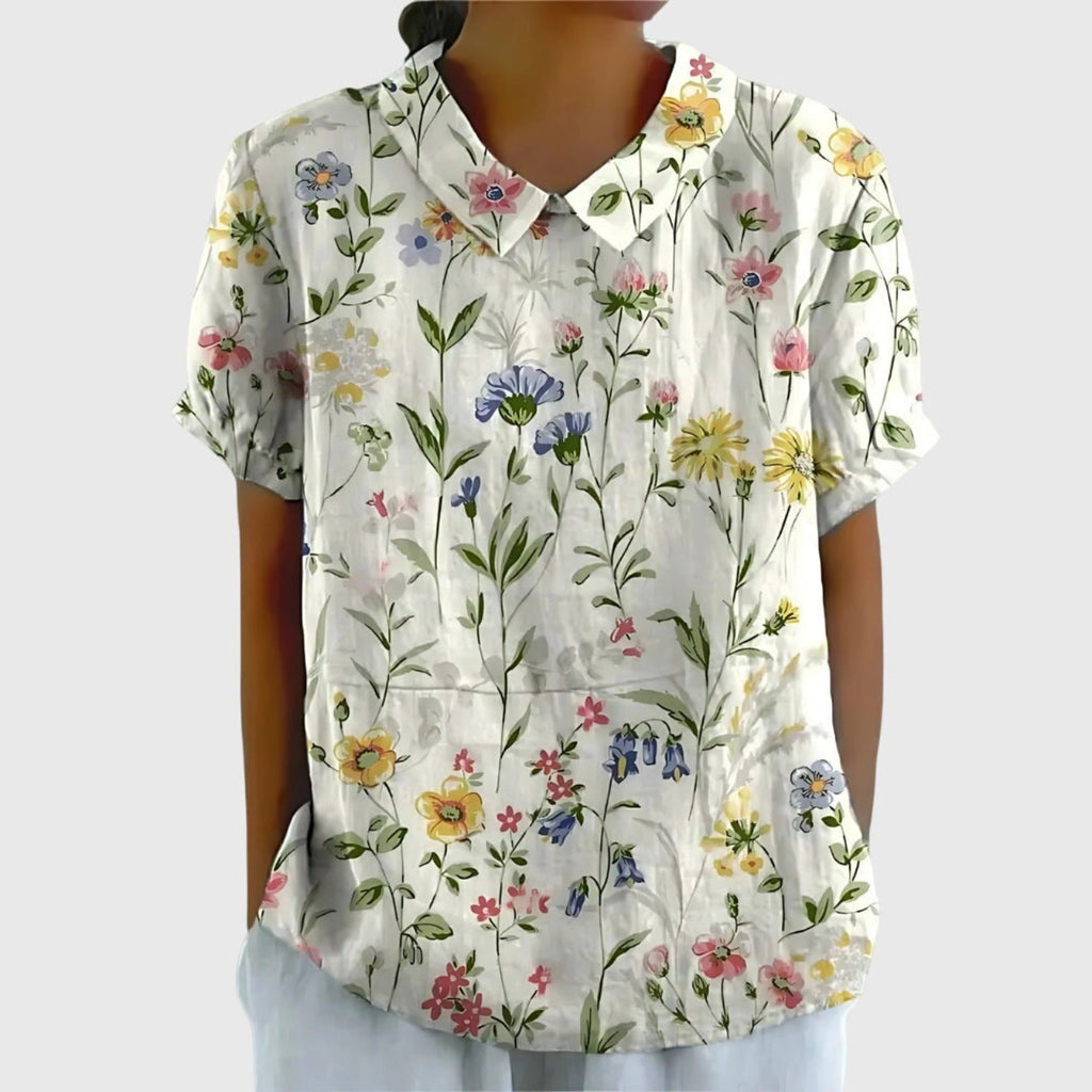 Henrietta Linen Floral Blouse