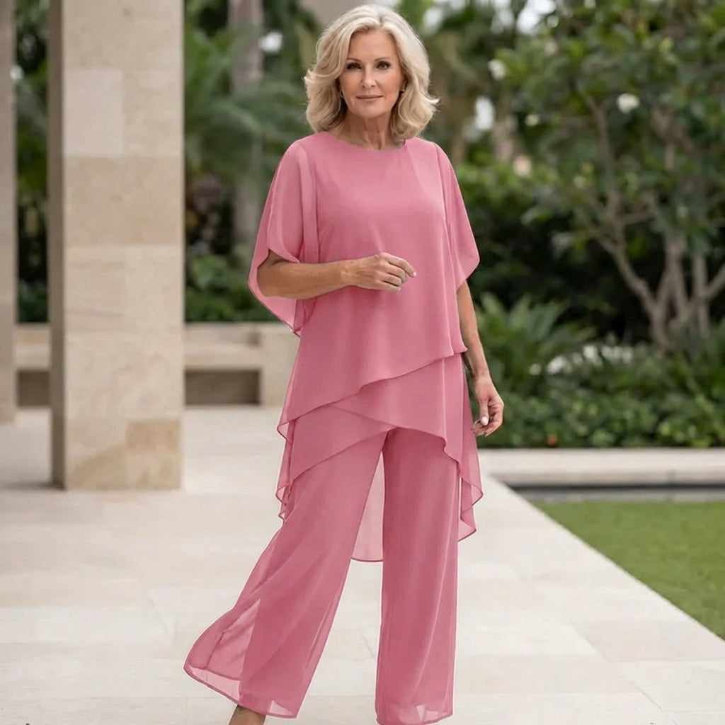 Kate | Elegant Draped Palazzo Pants Set