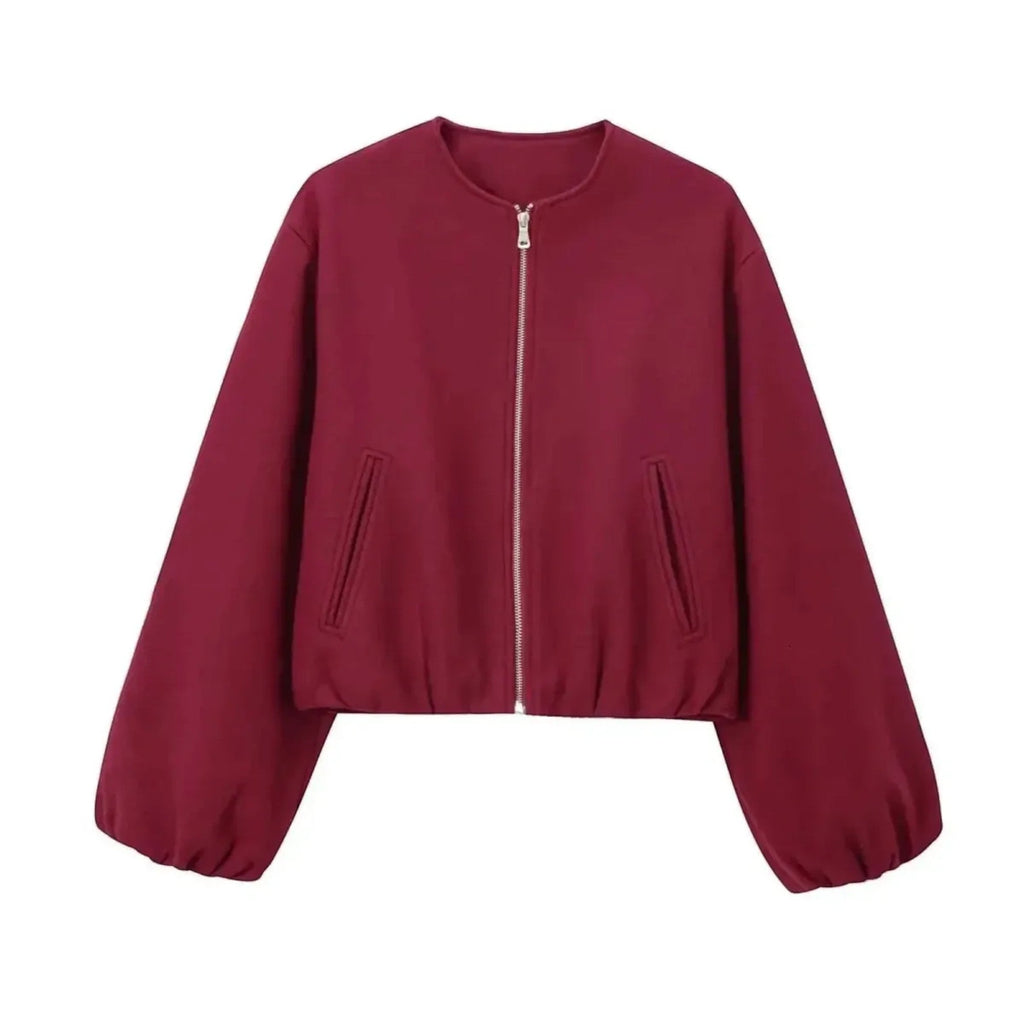 Violet Cropped Zip-Up Jacket product detail photo by Mance Wear