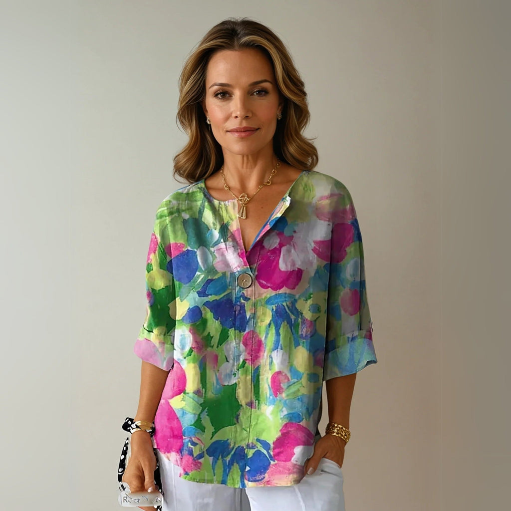 Coral | Women's Floral 3/4 Sleeve Blouse