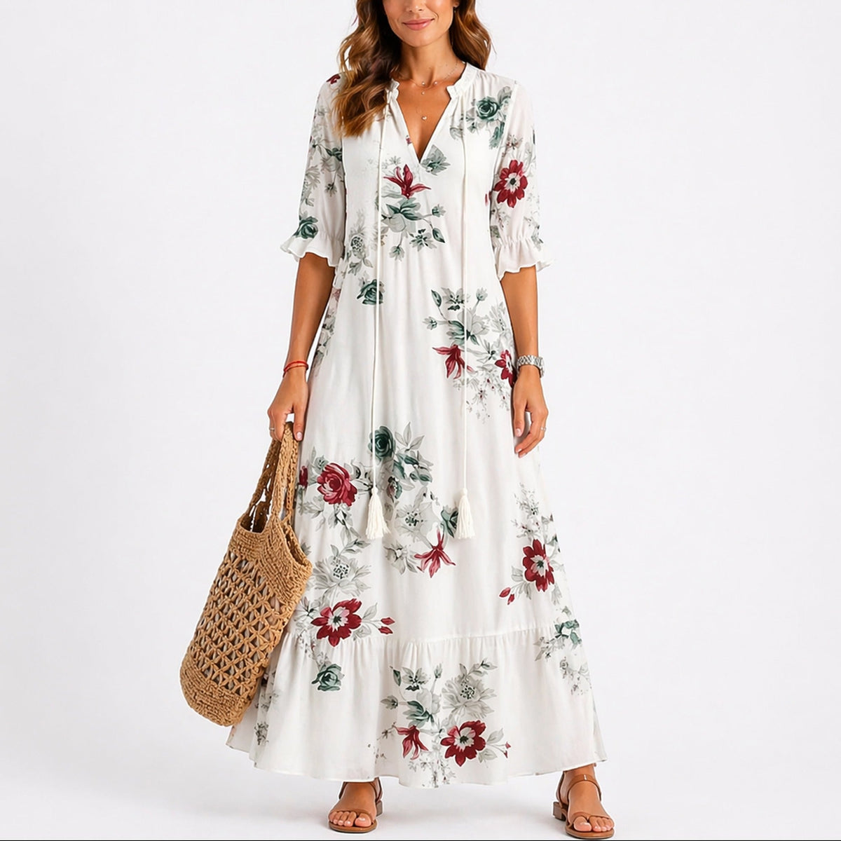 Talia | Women’s Summer Floral Midi Dress