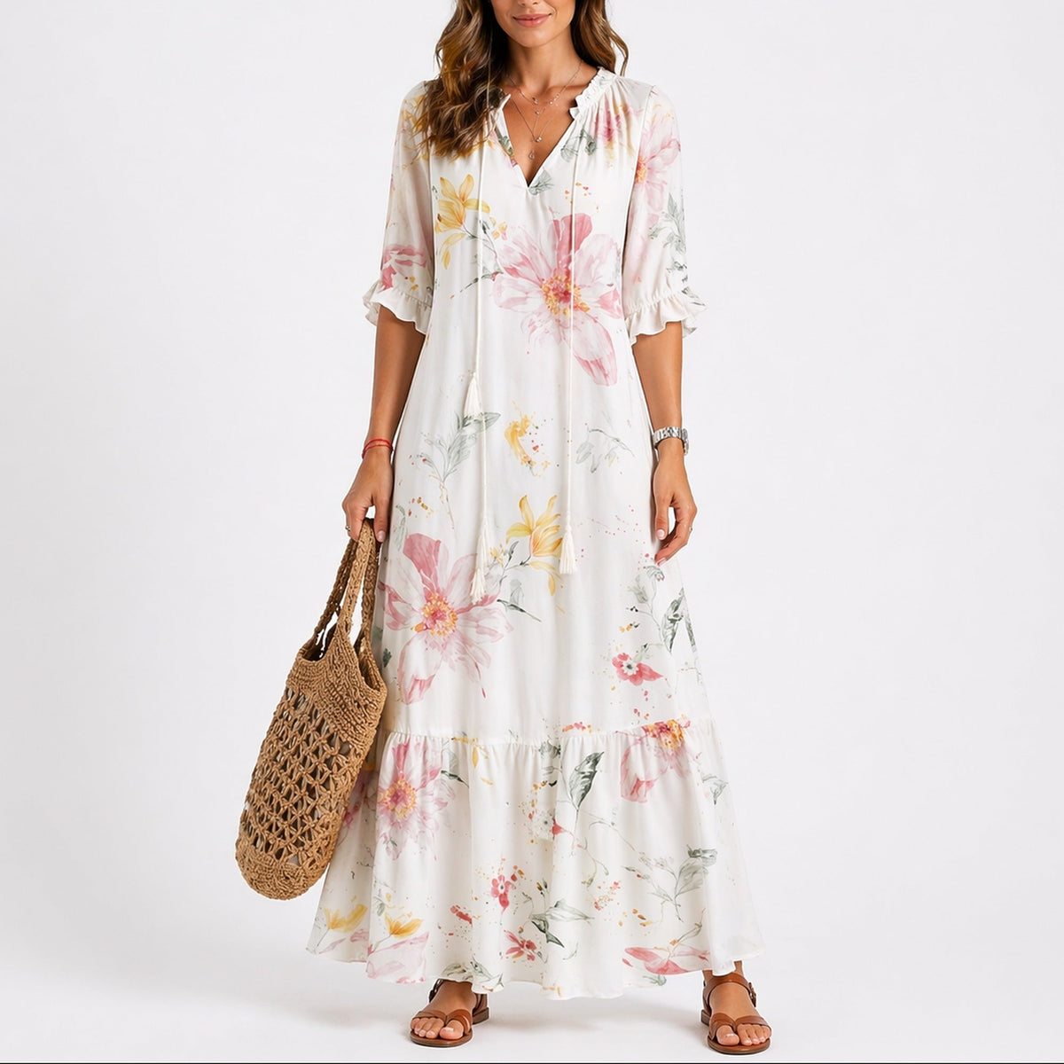 Talia | Women’s Summer Floral Midi Dress