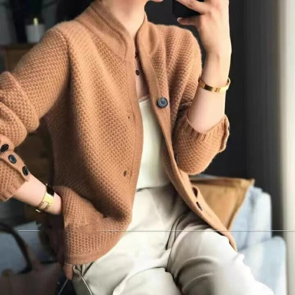 Lola | Women's Textured Knit Cardigan Button-Up Jacket