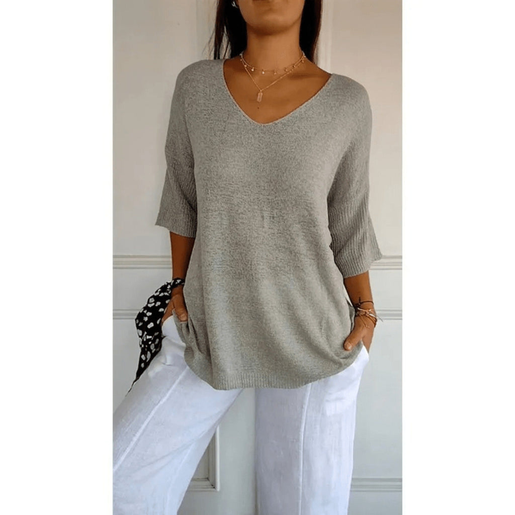 Juno | Women's V-Neck 3/4 Sleeve Top